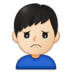 Man Frowning: Light Skin Tone Emoji Copy Paste ― 🙍🏻‍♂ - samsung