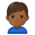 Man Frowning: Medium-dark Skin Tone Emoji Copy Paste ― 🙍🏾‍♂ - samsung