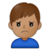 Man Frowning: Medium Skin Tone Emoji Copy Paste ― 🙍🏽‍♂ - samsung