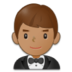 Man In Tuxedo: Medium Skin Tone Emoji Copy Paste ― 🤵🏽‍♂ - samsung