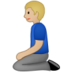 Man Kneeling: Medium-light Skin Tone Emoji Copy Paste ― 🧎🏼‍♂ - samsung