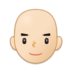 Man: Light Skin Tone, Bald Emoji Copy Paste ― 👨🏻‍🦲 - samsung