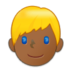 Man: Medium-dark Skin Tone, Blond Hair Emoji Copy Paste ― 👱🏾‍♂ - samsung