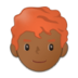 Man: Medium-dark Skin Tone, Red Hair Emoji Copy Paste ― 👨🏾‍🦰 - samsung