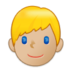 Man: Medium-light Skin Tone, Blond Hair Emoji Copy Paste ― 👱🏼‍♂ - samsung