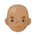 Man: Medium Skin Tone, Bald Emoji Copy Paste ― 👨🏽‍🦲 - samsung