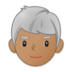 Man: Medium Skin Tone, White Hair Emoji Copy Paste ― 👨🏽‍🦳 - samsung