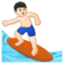 Man Surfing: Light Skin Tone Emoji Copy Paste ― 🏄🏻‍♂ - samsung