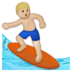 Man Surfing: Medium-light Skin Tone Emoji Copy Paste ― 🏄🏼‍♂ - samsung
