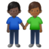 Men Holding Hands: Dark Skin Tone, Medium-dark Skin Tone Emoji Copy Paste ― 👨🏿‍🤝‍👨🏾 - samsung