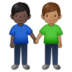 Men Holding Hands: Dark Skin Tone, Medium Skin Tone Emoji Copy Paste ― 👨🏿‍🤝‍👨🏽 - samsung