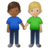 Men Holding Hands: Medium-dark Skin Tone, Medium-light Skin Tone Emoji Copy Paste ― 👨🏾‍🤝‍👨🏼 - samsung