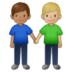 Men Holding Hands: Medium Skin Tone, Medium-light Skin Tone Emoji Copy Paste ― 👨🏽‍🤝‍👨🏼 - samsung