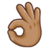 OK Hand: Medium Skin Tone Emoji Copy Paste ― 👌🏽 - samsung