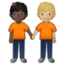 People Holding Hands: Dark Skin Tone, Medium-light Skin Tone Emoji Copy Paste ― 🧑🏿‍🤝‍🧑🏼 - samsung