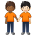 People Holding Hands: Medium-dark Skin Tone, Light Skin Tone Emoji Copy Paste ― 🧑🏾‍🤝‍🧑🏻 - samsung