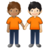 People Holding Hands: Medium Skin Tone, Light Skin Tone Emoji Copy Paste ― 🧑🏽‍🤝‍🧑🏻 - samsung