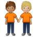 People Holding Hands: Medium Skin Tone, Medium-light Skin Tone Emoji Copy Paste ― 🧑🏽‍🤝‍🧑🏼 - samsung