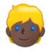 Person: Dark Skin Tone, Blond Hair Emoji Copy Paste ― 👱🏿 - samsung