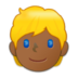 Person: Medium-dark Skin Tone, Blond Hair Emoji Copy Paste ― 👱🏾 - samsung