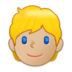 Person: Medium-light Skin Tone, Blond Hair Emoji Copy Paste ― 👱🏼 - samsung