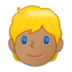 Person: Medium Skin Tone, Blond Hair Emoji Copy Paste ― 👱🏽 - samsung
