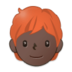Person: Dark Skin Tone, Red Hair Emoji Copy Paste ― 🧑🏿‍🦰 - samsung