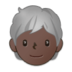 Person: Dark Skin Tone, White Hair Emoji Copy Paste ― 🧑🏿‍🦳 - samsung