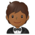 Person In Tuxedo: Medium-dark Skin Tone Emoji Copy Paste ― 🤵🏾 - samsung