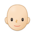 Person: Light Skin Tone, Bald Emoji Copy Paste ― 🧑🏻‍🦲 - samsung