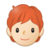 Person: Light Skin Tone, Red Hair Emoji Copy Paste ― 🧑🏻‍🦰 - samsung