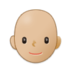 Person: Medium-light Skin Tone, Bald Emoji Copy Paste ― 🧑🏼‍🦲 - samsung