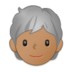 Person: Medium Skin Tone, White Hair Emoji Copy Paste ― 🧑🏽‍🦳 - samsung