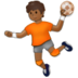 Person Playing Handball: Medium-dark Skin Tone Emoji Copy Paste ― 🤾🏾 - samsung