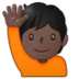 Person Raising Hand: Dark Skin Tone Emoji Copy Paste ― 🙋🏿 - samsung