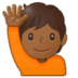 Person Raising Hand: Medium-dark Skin Tone Emoji Copy Paste ― 🙋🏾 - samsung