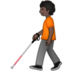 Person With White Cane: Dark Skin Tone Emoji Copy Paste ― 🧑🏿‍🦯 - samsung