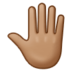 Raised Back Of Hand: Medium Skin Tone Emoji Copy Paste ― 🤚🏽 - samsung