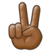 Victory Hand: Medium-dark Skin Tone Emoji Copy Paste ― ✌🏾 - samsung