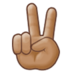 Victory Hand: Medium Skin Tone Emoji Copy Paste ― ✌🏽 - samsung