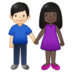 Woman And Man Holding Hands: Dark Skin Tone, Light Skin Tone Emoji Copy Paste ― 👩🏿‍🤝‍👨🏻 - samsung