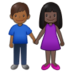 Woman And Man Holding Hands: Dark Skin Tone, Medium-dark Skin Tone Emoji Copy Paste ― 👩🏿‍🤝‍👨🏾 - samsung