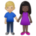 Woman And Man Holding Hands: Dark Skin Tone, Medium-light Skin Tone Emoji Copy Paste ― 👩🏿‍🤝‍👨🏼 - samsung