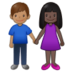 Woman And Man Holding Hands: Dark Skin Tone, Medium Skin Tone Emoji Copy Paste ― 👩🏿‍🤝‍👨🏽 - samsung