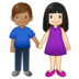Woman And Man Holding Hands: Light Skin Tone, Medium Skin Tone Emoji Copy Paste ― 👩🏻‍🤝‍👨🏽 - samsung