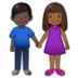 Woman And Man Holding Hands: Medium-dark Skin Tone, Dark Skin Tone Emoji Copy Paste ― 👩🏾‍🤝‍👨🏿 - samsung