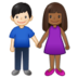 Woman And Man Holding Hands: Medium-dark Skin Tone, Light Skin Tone Emoji Copy Paste ― 👩🏾‍🤝‍👨🏻 - samsung