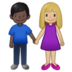 Woman And Man Holding Hands: Medium-light Skin Tone, Dark Skin Tone Emoji Copy Paste ― 👩🏼‍🤝‍👨🏿 - samsung