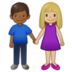 Woman And Man Holding Hands: Medium-light Skin Tone, Medium-dark Skin Tone Emoji Copy Paste ― 👩🏼‍🤝‍👨🏾 - samsung