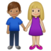 Woman And Man Holding Hands: Medium-light Skin Tone, Medium Skin Tone Emoji Copy Paste ― 👩🏼‍🤝‍👨🏽 - samsung